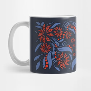 Folk flowers floral art print Flowers abstract art Mug